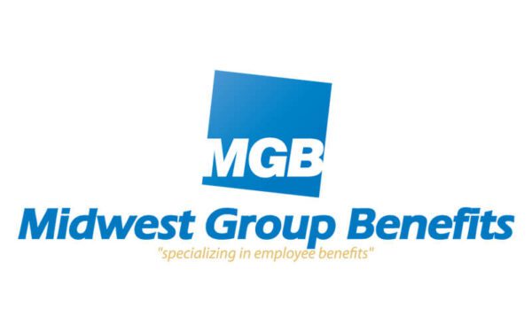 Logo for Midwest Group Benefits with "MGB" in a blue square and the tagline "specializing in employee benefits" underneath.